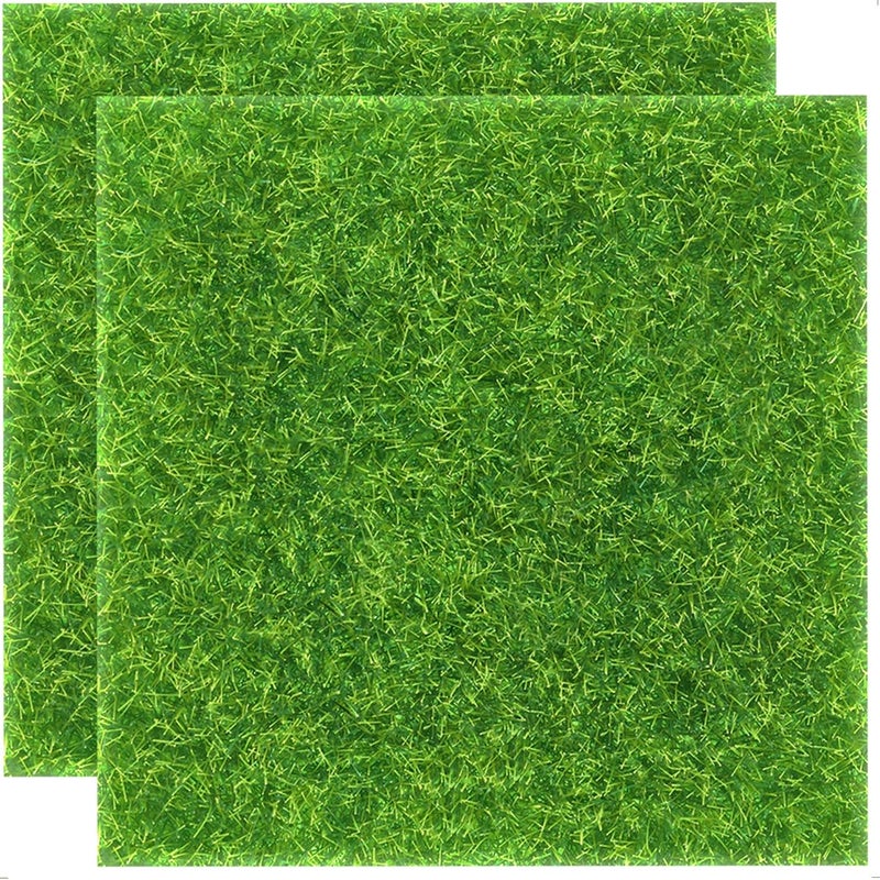 KAEZDD 2 Pieces of 12x12 Inches Fake Grass for Crafts - Artificial Grass - DIY Mini Garden Decor - Faux Turf Squares - Image 1